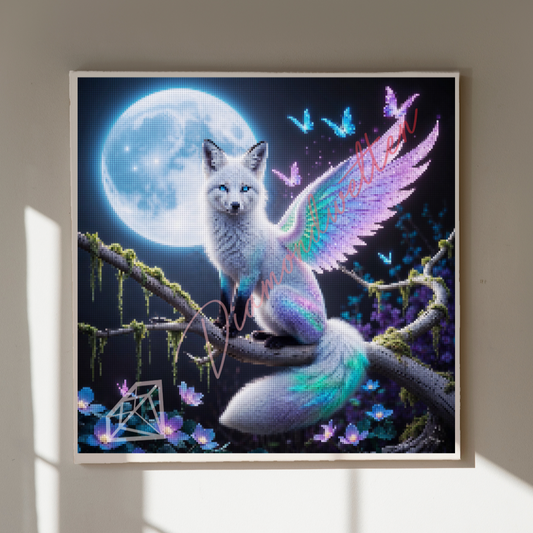 Diamond Painting Bild "Engelsfüchsin im Mondlicht" (AI) 50x50